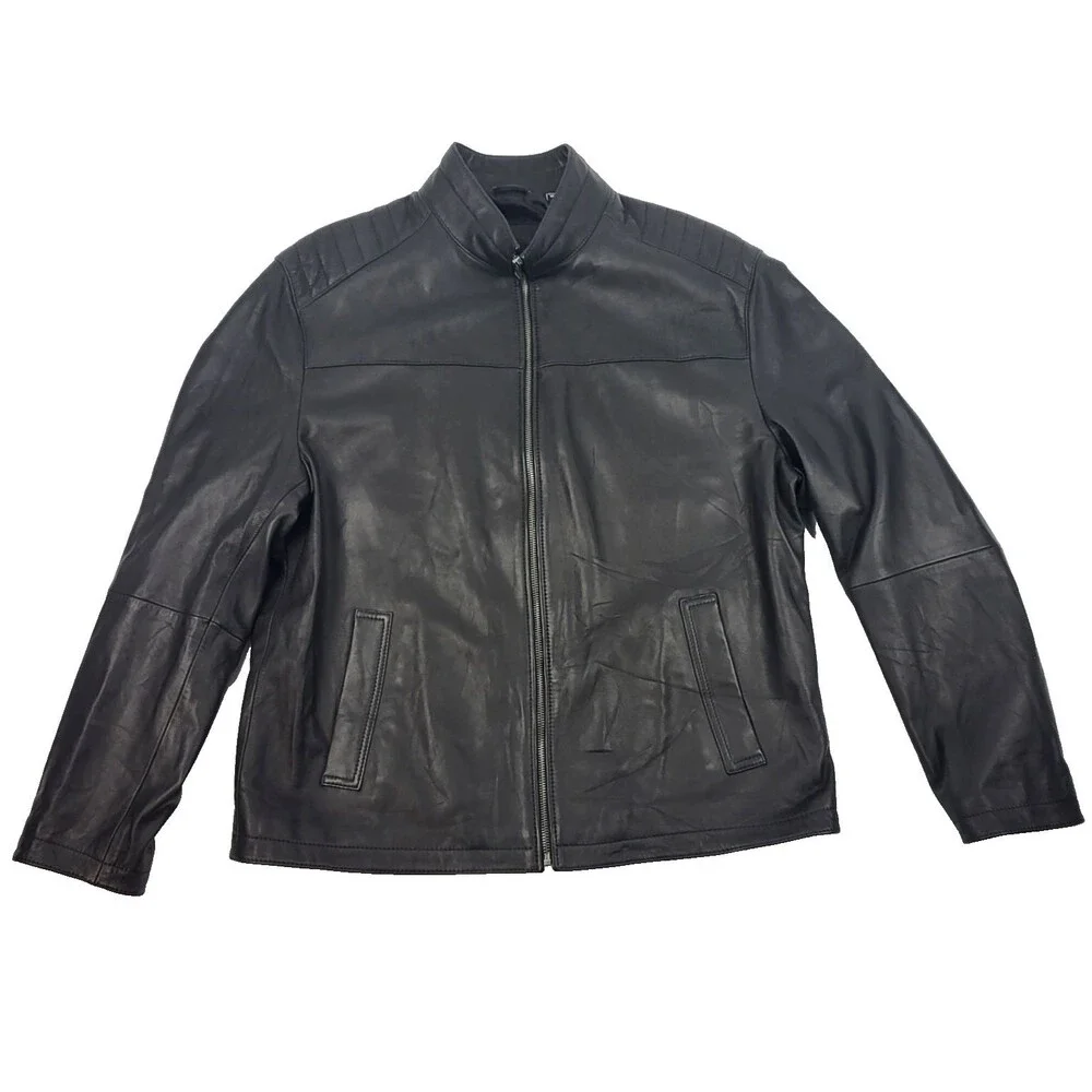 Murano Premium Leather Genuine jacket Lamb Skin Black